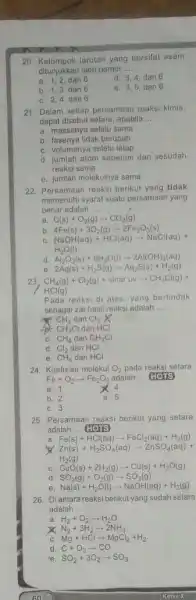 20. Kelompok larutan yang bersifat asam ditunjukkan oleh nomor __ a. 1,2, dan 6 d. 3,4, dan 6 b. 1,3, dan 6 e. 3,5,dan