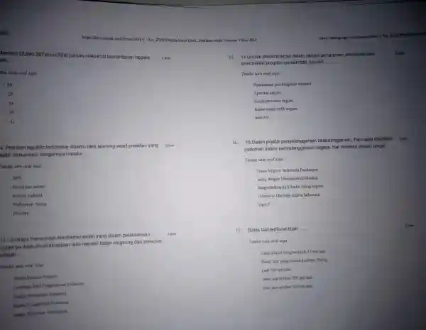 2023 Aenurut UUNO 39Tahun2008 jumlah maksimal kementerian negara 2 poin lah __ dai satu oval saja. 20 23 34 40 43 2. Presiden republic