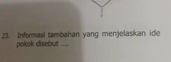 23. Informasi tambahan yang menjelaskan ide pokok disebut __