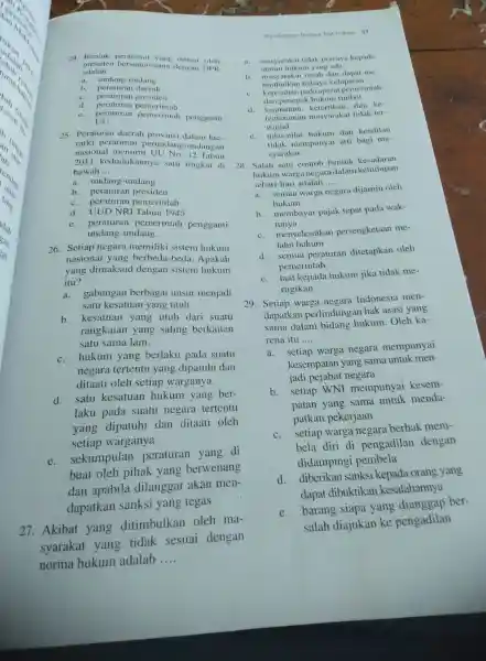 24. Bentuk peraturan yang dibuat oleh presiden bersama-sama dengan DPR adalah __ a. undang-undang b. peraturan dacrah c. peraturan presiden d pemerintah e. peraturan