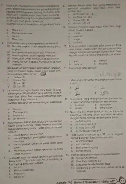 3 Allah Sart memberikan kelebihan kepadanya. 8 yaitu dapat melunakkan bes yang digunakan sebagai perlengkapan perang la diutus oleh Allah Swn kepada kaum Bani