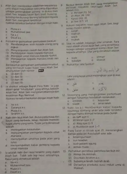 3. Allah Swt. memberikan kelebihan kepadanya. 8 yaitu dapat melunakkan besi yang digunakan sebagai perlengkapan perang la diutus oleh Allah Swt. kepada kaum Bani