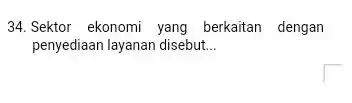 34. Sektor ekonomi yang berkaitan dengan penyediaan layanan disebut __