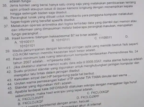 adalah __ 35. Jenis konten yang berisi hanya satu orang saja yang melakukan tentang opini pribadi ataupun issue di depan kamera langsung dengan menampilkan