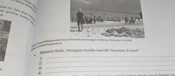 al. gambar berikut or kehidup. sektor kehidu mat Pangandaran oC.id diunduh pada tanggal 20 Februari 2022 pukul 15:30 WIB. par Menurut Anda, mengapa mereka