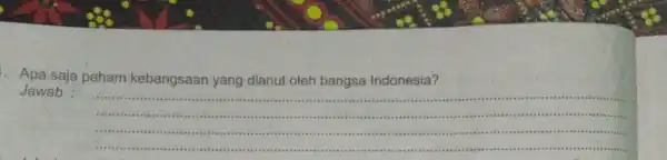 Apa saja paham kebangsaan yang dianut oleh bangsa Indonesia? __