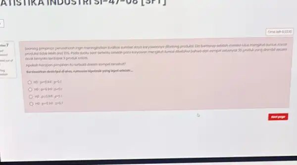 ATISTIKA INDUSTRIS -41-go tor indond Serang pimpinon perustionningin meningjotion kusitos sumber onp produksi tidok lobih don 10% Poda sudu soat tertentu dombissors oonk tempoto