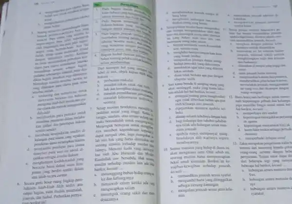 B. 2. bakum bungua antara manusia dari fram whing 3. membiha beserta berkaitan dengan aeger 4. Bagian hudud (hukum dengun selain pembunuhan Dari keempat