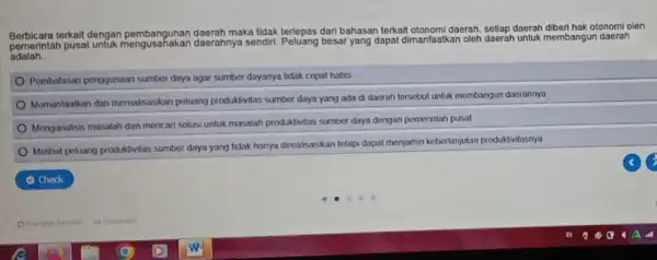 Berbicara terkait dengan maka tidak terlepas dari bahasan terkait otonomi daerah setlap doerah diberi hak otonomi olen pemerintah pusat untuk mengusahakan daerahnya sendiri besar