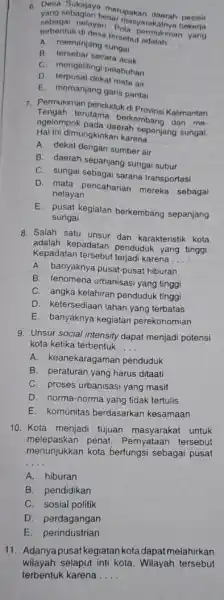 C. yang sebagian berupakan doerah peaisir terbentuk di desa tersebut __ sebagai nelayan sebagian besar A. memanjang B. tersebar secara acak C. mengelilingi pelabuhan