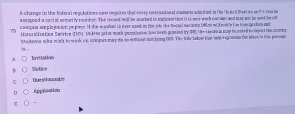 A change in the federal regulations now requires that every international students admitted to the United State on an F-1 visa be assigned a