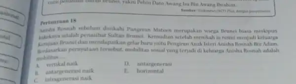 cucu penasinat sultan Brunet, yakni Pehin Dato Awang Isa Bin Awang Ibrahim. Sumber Sindonews/RCTI Plus,dengan penyesuaian Pertanyaan 18 Anisha Rosnah sebelum dinikahi Pangeran Mateen