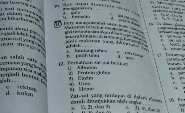 dan bawang i "G t roti men at bikarbonat am __ enjadi anis alami arna roti yang min nan mengemba an mpanan sing boris