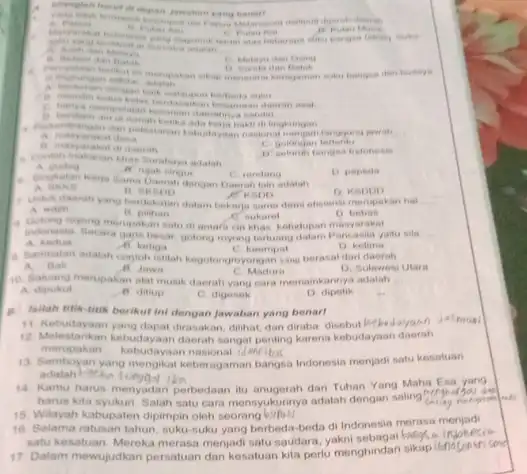 __ dan budaya __ make A. manyarakat desa B. masyarakat di dierah Burabaya adalah __ D popeda A. guding C. rendang Daerah dengan Daerah