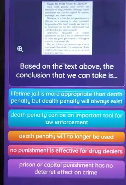 Should the Death Penalty be Allowed? Most death penalty cases involons the execution of drug pedilen although capital punishment can also be applied for