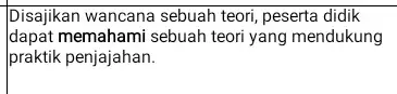 Disajikan wancana sebuah teori peserta didik dapat memahami sebuah teori yang mendukung praktik penjajahan.