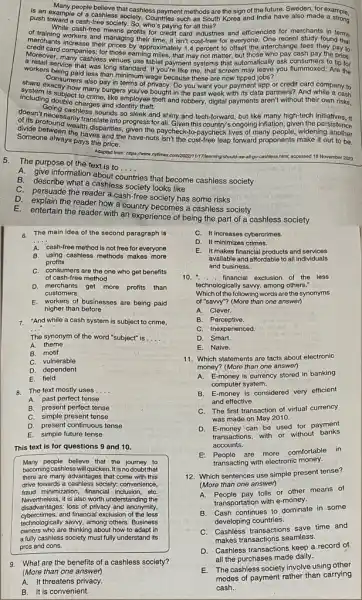 is an example-ople believe that cashless payment methods are the sign of the future ve also made a strong Sweden, for example, push toward