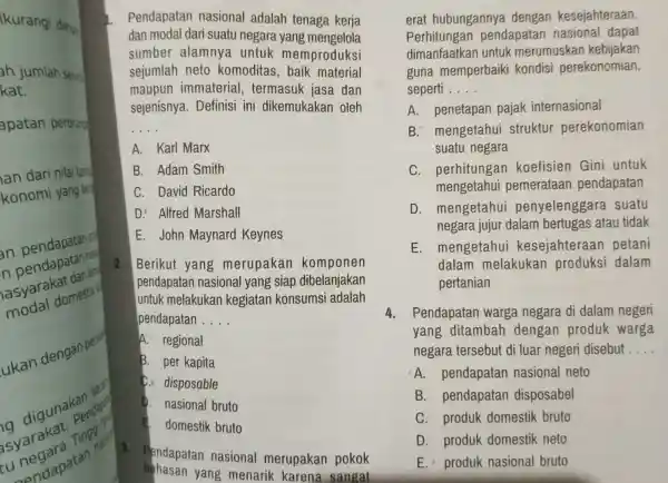 ikurangi deng ah jumlah selu kat. apatan perorang an dari nilai tant konomi yang bed an ac pendapatan nasi lasyarakat nestik domestik by ukan