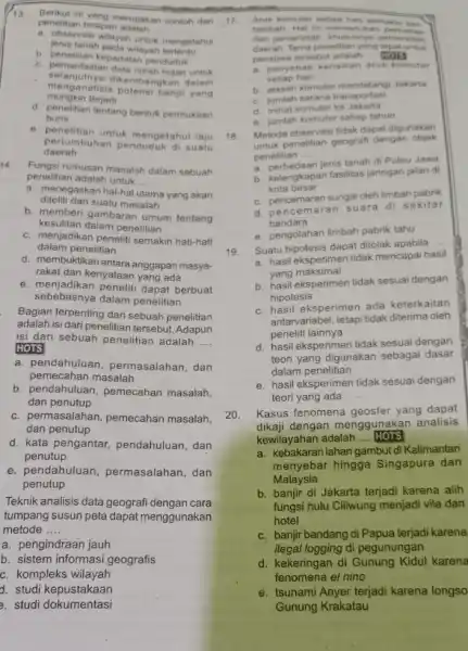 ini yang merupakan contoh dari 17 penelitian terapan adalahan __ a. observasi wilayah untuk mengetahui jenis tanah pada wilayah b. penelitian kepadata penduduk c.