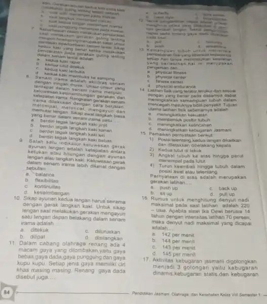 melakukan guling tenting terjadi setelah __ Gerakan lecutan kedua kah nada tant a saat dahi menempe pada matras b saat tengkuk menempa I matras