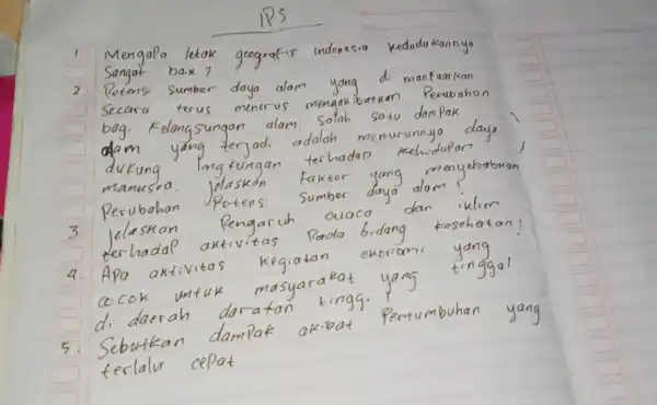 Mengapa letak Kedudu Kannya Sangat ba.x 2 yang. man Faat Ican an Perubahan Jpotens: Sumber 3. snan Rengaruh cuaco dan iklim terhadap axtivitas Rada