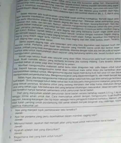 Nasuseperti brokoli, karena memeliki senyawa yang kita konsumsi seliap hari Diantaranya menembaram dapat menurunkan risko diabetes tipa 2 K. dan sayuran yang memiliki daum