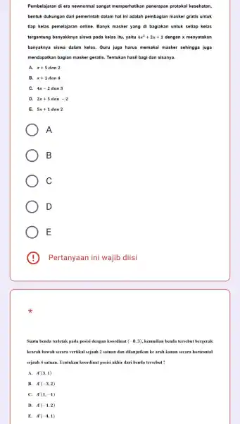 Pembelajaran di era newnormal sangat memperhatikan penerapan protokol kesehatan, bentuk dukungan dari pemerintah dalam hal ini adalah pembagian masker gratis untuk tiap kelas pemelajaran