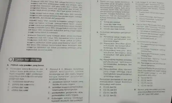 Penctapan UUD NRI Tahun 1945 sebagai konstitusi Negara Indonesia oleh PPKI dilaksanakan melalui dua tahapan, yaitu penge ahan Pembukaan UUD yang terdiri dari alinea,