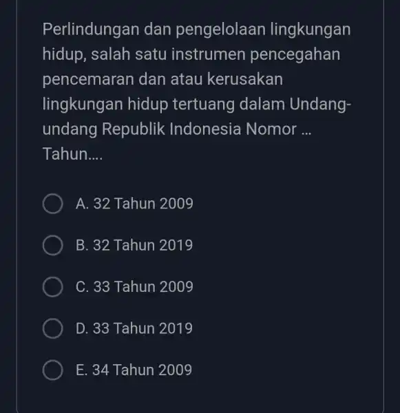 Perlindungan dan pengelola an lingkungan hidup , salah satu instrumen pencegahan pencem aran dan atau kerusakan lingkung an hidup tertuang dalam Undang- undang Republik