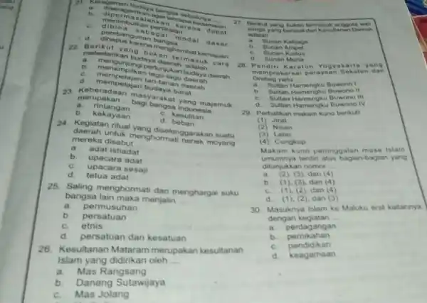 sebaikr dipermasala __ 27 hkasencapai kedamaian C. pebina seb menimbul pembang dasar d. arikut variarona menghambar kemajuan 22 ukan rah nasuk cara 28 a.