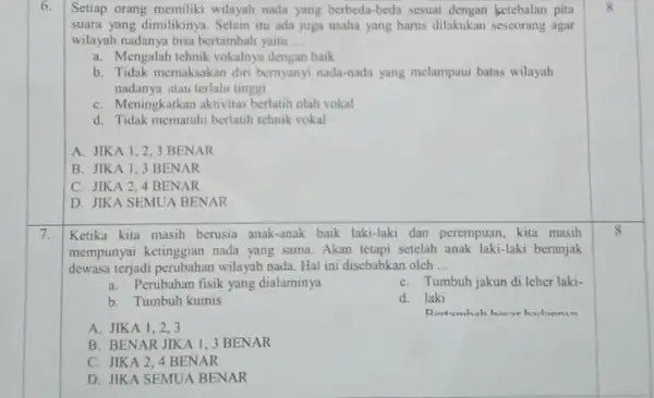 Setiap orang memiliki wilayah nada yang berbeda-beda sesuai dengan setebalan pita suara yang dimilikinya. Selain itu ada juga usaha yang harus dilakukan seseorang agar