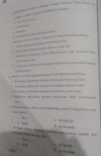 sumber hukum yang utama. is singkan sumber yang lain hakikatnya sebagai. __ Pemberi butasan 1. Penjabaran c. Peniclas 4. Pembenulanjika terjadi kesalah... Ketrtapan hukum