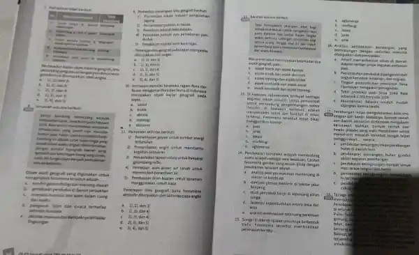 tabed berikut! jagung. schools duduk. Soming a. 1),2), dan 3) Bendasarkankajan objek materia geografi, ilmu C. 2),3), dan 4) b. 1),3), dan 4) personjang