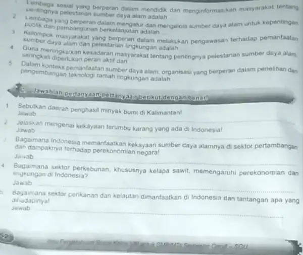 vertingnya pelestarian sumber daya alam adalah __ veritingnya pelestaran berpent dalam mendidik dan menginformasikan masyarakat tentang 2 publik dan pembangunan dan mer lola sumber