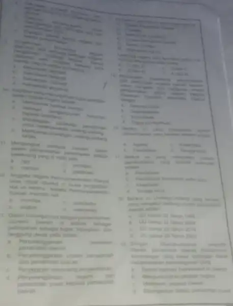 ways 1. Pation Pergetosan Nany's . __ to provides to Memberi spuin hukumen larpidaria melaksanakan undar d. Membahan mencangan undang undang APBN Iss Mengangkat