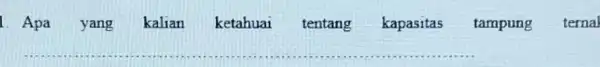 1. Apa yang kalian ketahuai tentang kapasitas tampung ternal __ square square