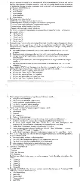 1. Bangsa Indonesia mewujudkar kemerdekaan karena kemerdekaa sebagai hak segala bangsa maka bangsa Indonesia konsisten untuk menghapuskan segala bentuk penjajahan di atas dunia. Konsep