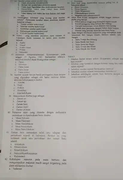 14. Sumber primer adalah number yang dapat digundakan atau direkonutro kaikembali memperolchaya yang cukup lama dalam c. Tidak lekang olch waktu dan bisa diakses