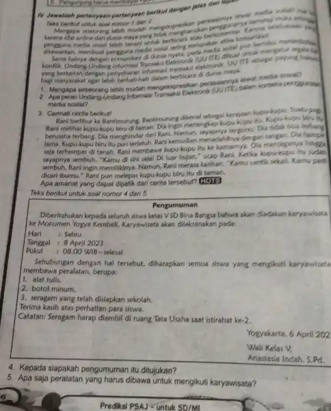 15. Pengunjung harus members you N. Jawablah pertenyaan-pertanyasn berikut dengan jeles dan ispan Teks berikut untuk soal nomor 1 dan? Mengape seseorang lebih mudah