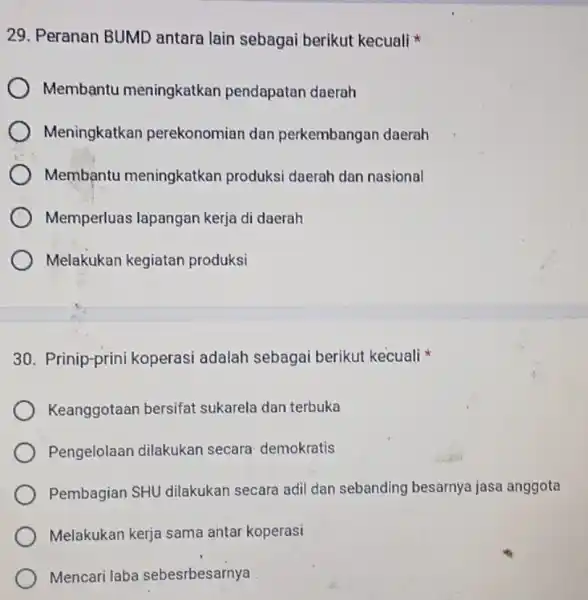 29. Peranan BUMD antara lain sebagai berikut kecuali Membantu meningkatkan pendapatan daerah Meningkatkan perekonomian dan perkembangan daerah Membantu meningkatkan produksi daerah dan nasional Memperluas