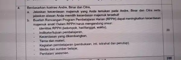 4 Ber Jasarkan illustras And re, Binar da in Citra, a. Jelaskar kecer lasa n majemuk yang Ar ida temuk an pada Andre Binar