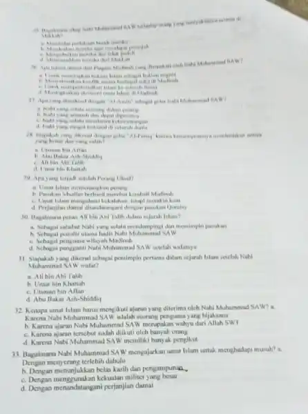 ai ali NAW? b. Menyelesaikan konflik Matirsali be seluruh danin d. Mentrukakin ekonomi 37. Apayang dimakand dengan "Al-Amin" schogal a. Nahi yang selatu b.