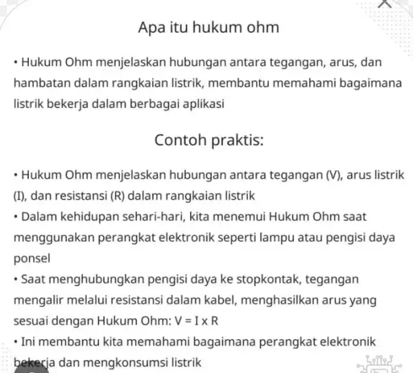 Apa itu hukum ohm - Hukum Ohm menjelaskan hubungar antara tegangan, arus dan hambatan dalam rangkaian listrik membantu memaham i bagaimana listrik bekerja dalam