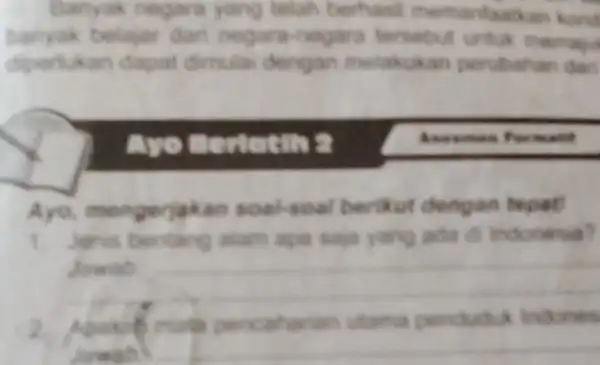 Banyak negara yang telah berhaul memanfaatkan kand banyak belajar dari negara-negara tersebut untuk memaju dipertukan dapat dimulai dengan melakukan perubahan dan Ayo mortation 2