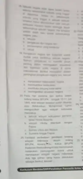 books area intront which nithouts rigar familiar A. whint regars genera of during second __ 20.Pada has pertana dan kedua dalam to It Jull