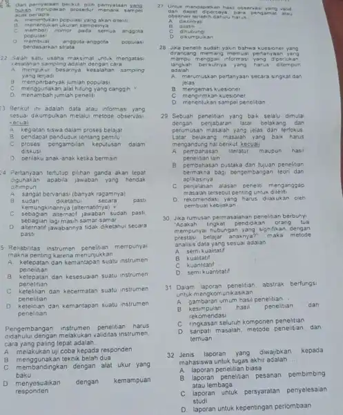 Dari per nyat aan berikut.pilih pernyataan yang bukan meru paka n pro sedu menank sam pet acak beria pis __ A men entuk an