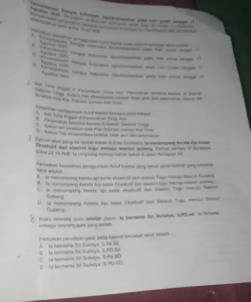 diproblamasikan pada har oo wis Agustus 1048 tangry Agustus 1040 tanggan 17 Aguntus taan Bangsa Indonesia tangon 17 amerdekaan bengsa Indonesia tangge 17 1045