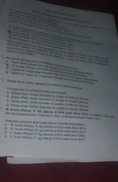 EVALUASI BIMBEL BIMDO Joni akan belajar bersama belum tahu stamal numal Rehan; is joni bertanya.di mana alamat rumah rehan . kak? bertanya alamat Rehan