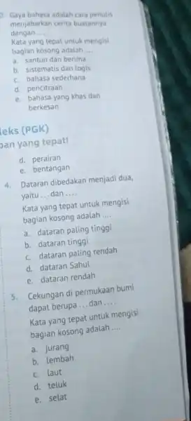 . Gaya bahasa adalah cara penulis dengan __ menjabarkan cerita buatannya Kata yang tepat untuk mengisi bagian kosong adalah __ a. santun dan berima