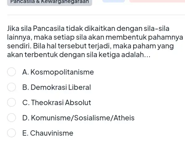 Jika sila Pancasila tidak dikaitkan dengan sila-sila lainnya , maka setiap sila akan membentur pahamnya sendiri.Bila hal tersebu t terjadi, maka paham yang akan